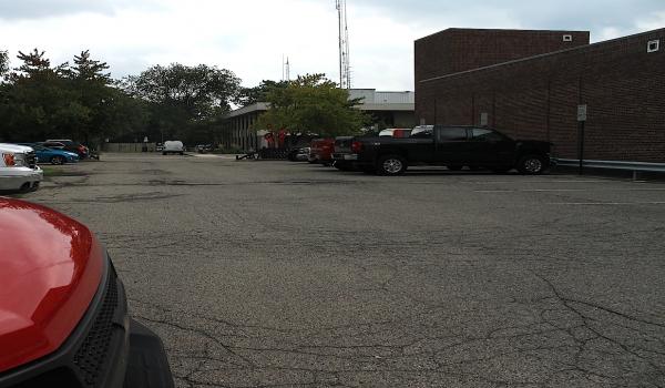 Parking lot #15.  Looking East. City hall is across the street.
